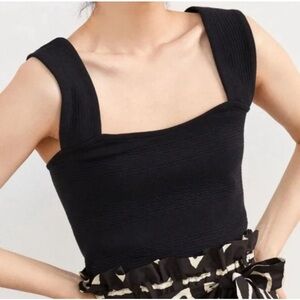 Anthropologie black Ribbed Tank Top new with tags Daily Practice